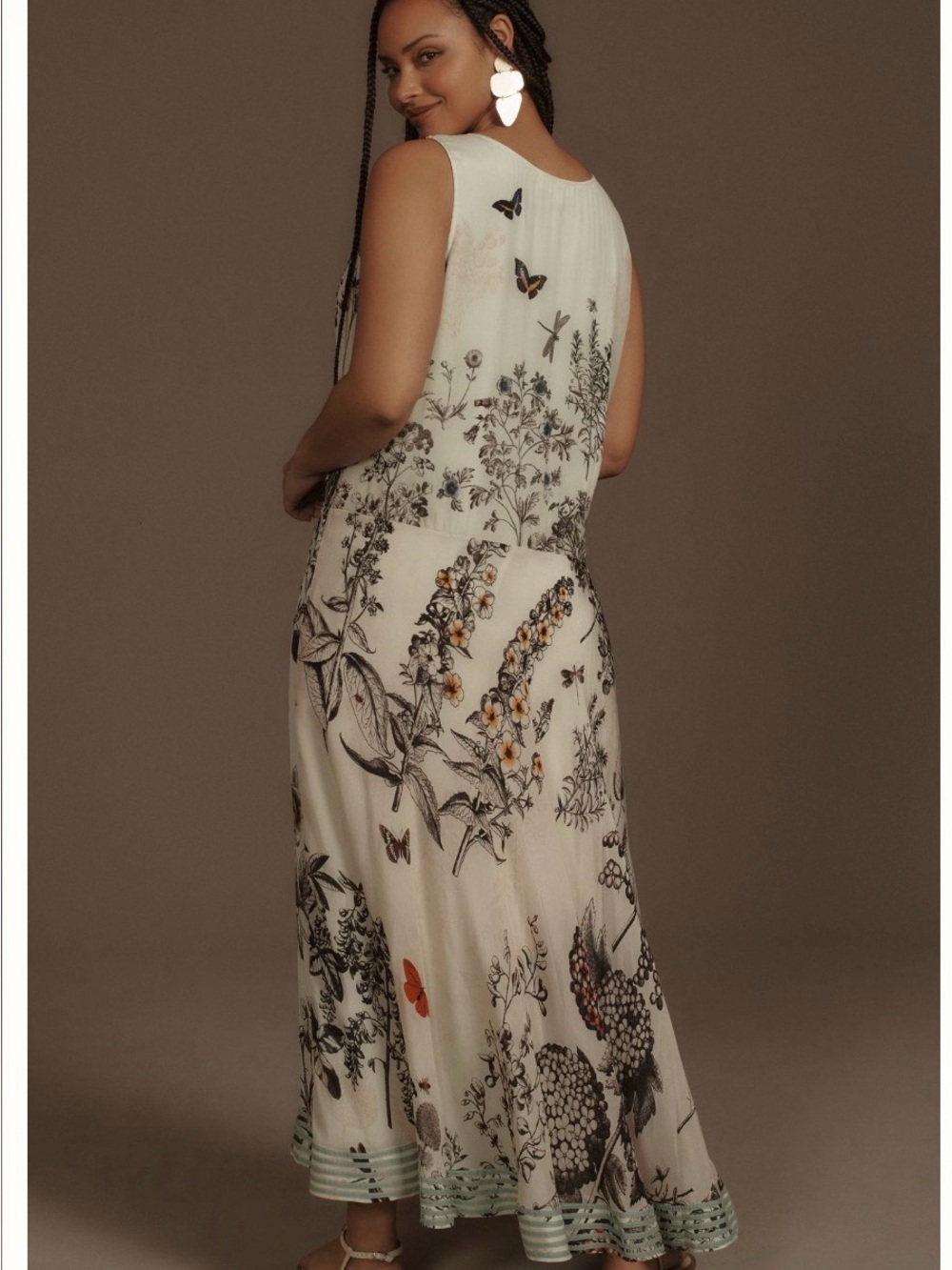Rare Kavita Bhartia Anthro Butterfly Hand-Block Print Maxi Dress Size large $268 - Picture 6 of 8